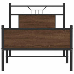 vidaXL Bed Frame without Mattress Brown Oak 90x190 cm Single Engineered Wood 6