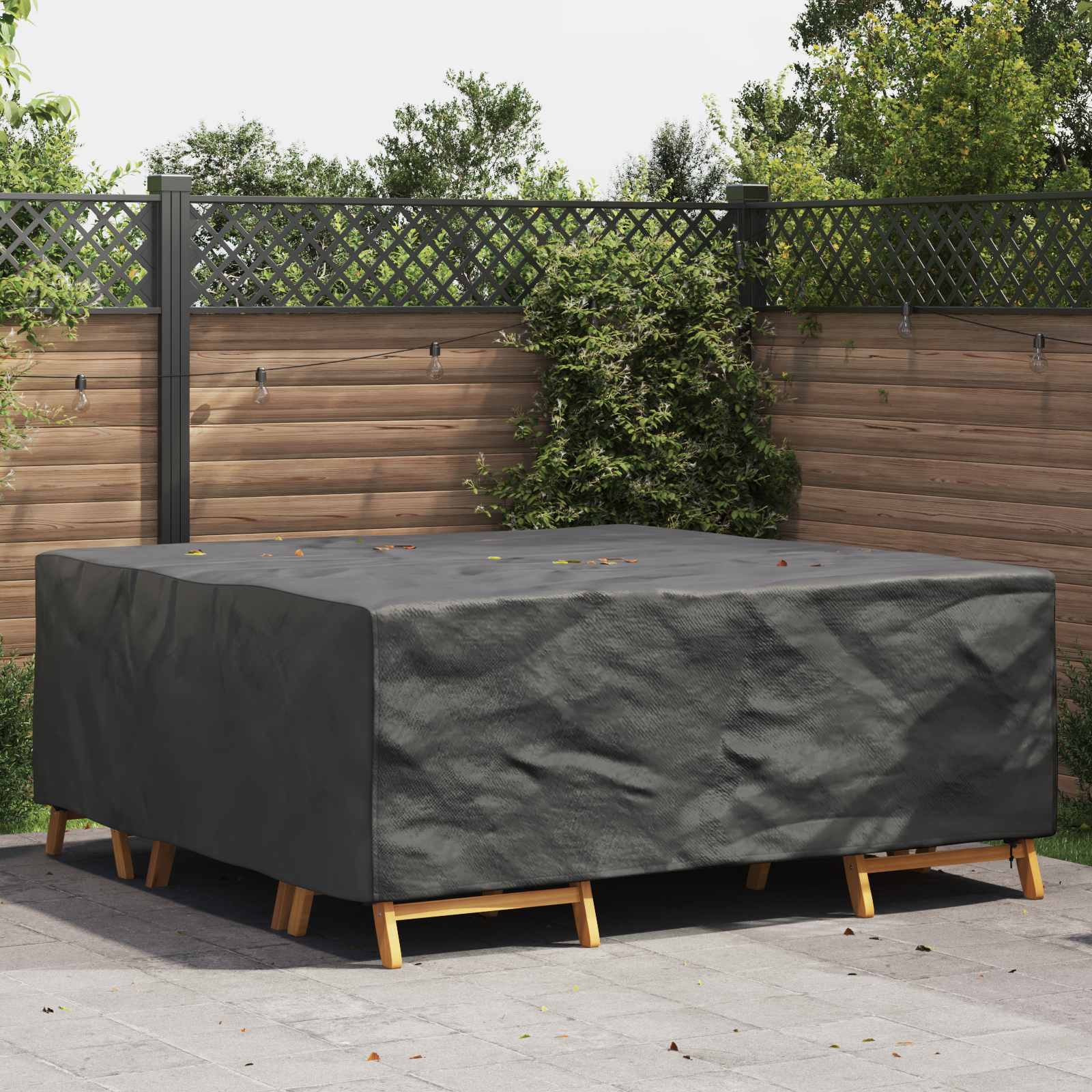 vidaXL Furniture Cover Plain Black 200 x 190 x 85 cm 600D 1