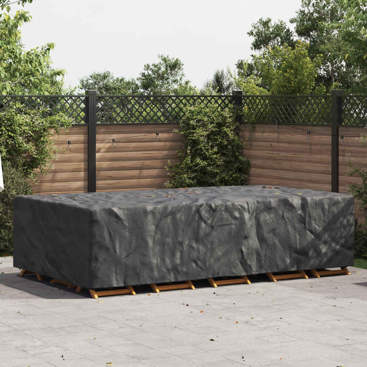 vidaXL Furniture Cover Plain Black 305 x 190 x 85 cm 420D 1