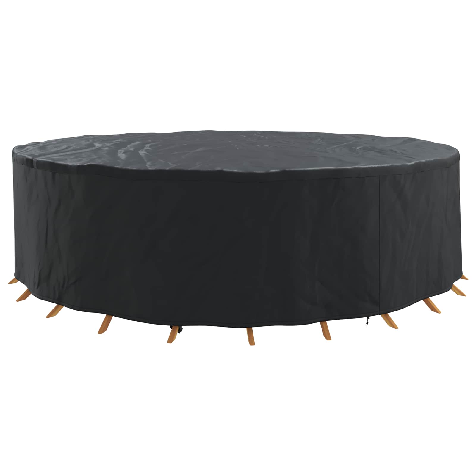 vidaXL Furniture Cover 320 x 320 x 85 cm 600D Oxford Fbric Round Black 3