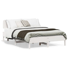 Bed Frame without Mattress Solid Wood Pine Length 190 cm White 120 cm
