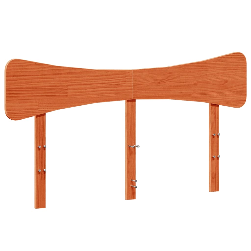 Bed Frame without Mattress Solid Wood Pine Length 190 cm Wax brown 120 cm
