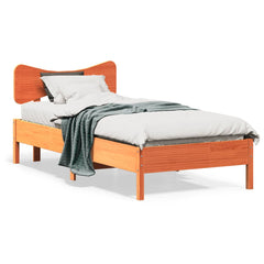 Bed Frame without Mattress Solid Wood Pine Length 190 cm Wax brown 90 cm