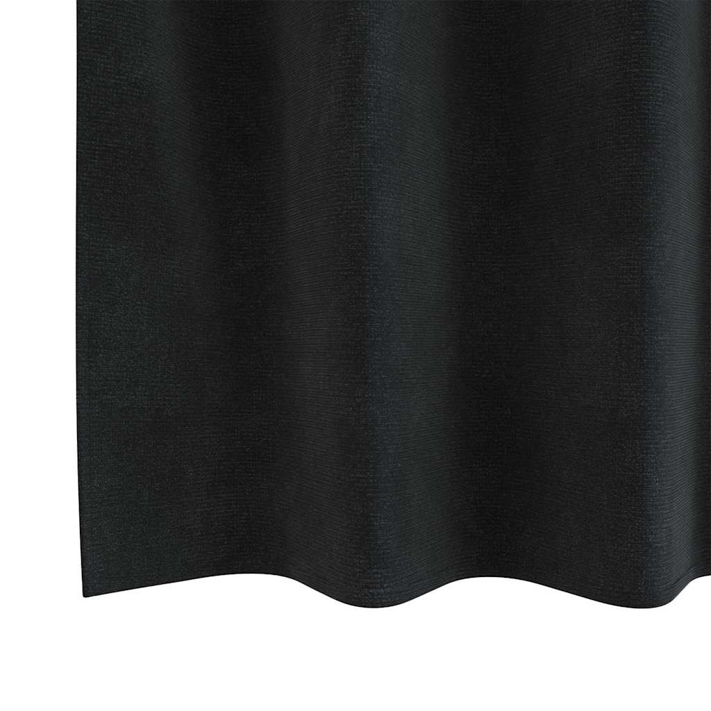 vidaXL Curtains 2 pcs Black 140 x 140 cm Velvet 6