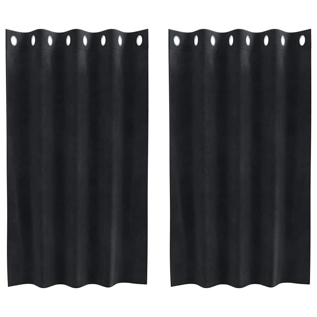 vidaXL Curtains 2 pcs Black 140 x 140 cm Velvet 2