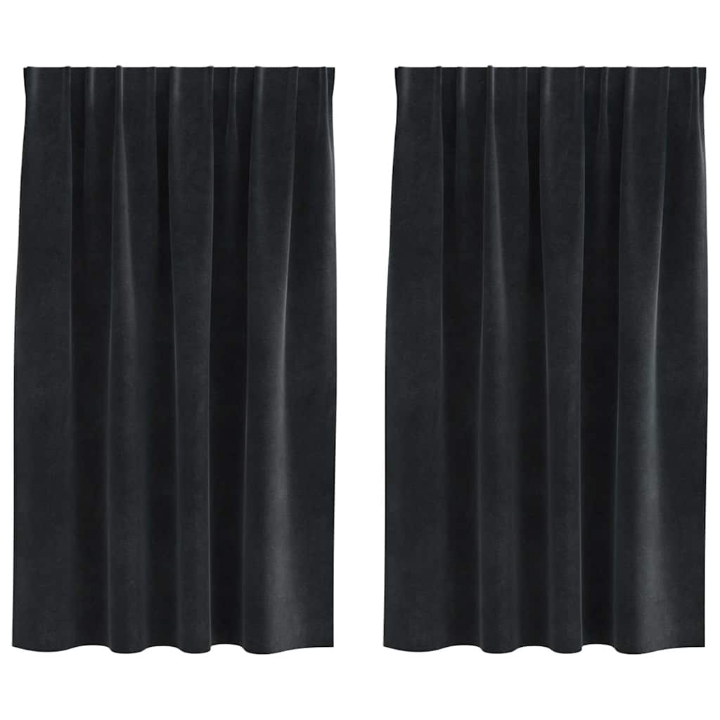 vidaXL Curtains 2 pcs Black 140 x 140 cm Velvet 2