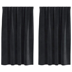 vidaXL Curtains 2 pcs Black 140 x 140 cm Velvet 2