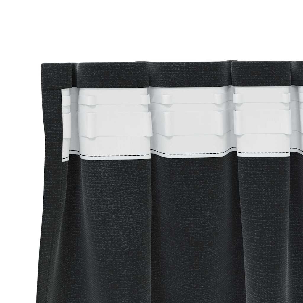 vidaXL Curtains 2 pcs Black 140 x 245 cm Velvet 5