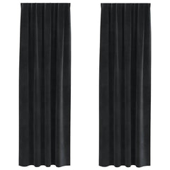 vidaXL Curtains 2 pcs Black 140 x 245 cm Velvet 2
