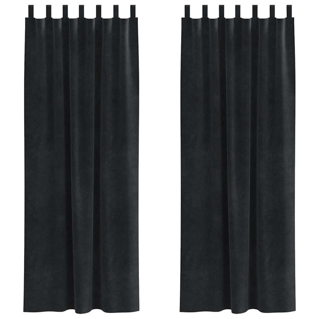 vidaXL Curtains 2 pcs Black 140 x 245 cm Velvet 2