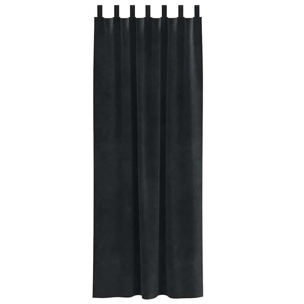 vidaXL Curtains 2 pcs Black 140 x 245 cm Velvet 4