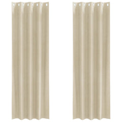 vidaXL Curtains 2 pcs Cream 140 x 245 cm Velvet 2