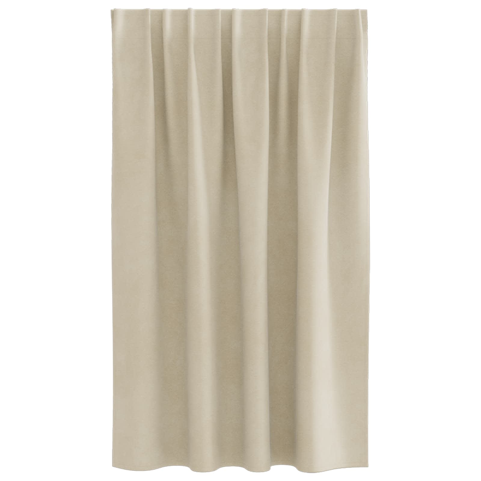 vidaXL Curtains 2 pcs Cream 140 x 140 cm Velvet 4