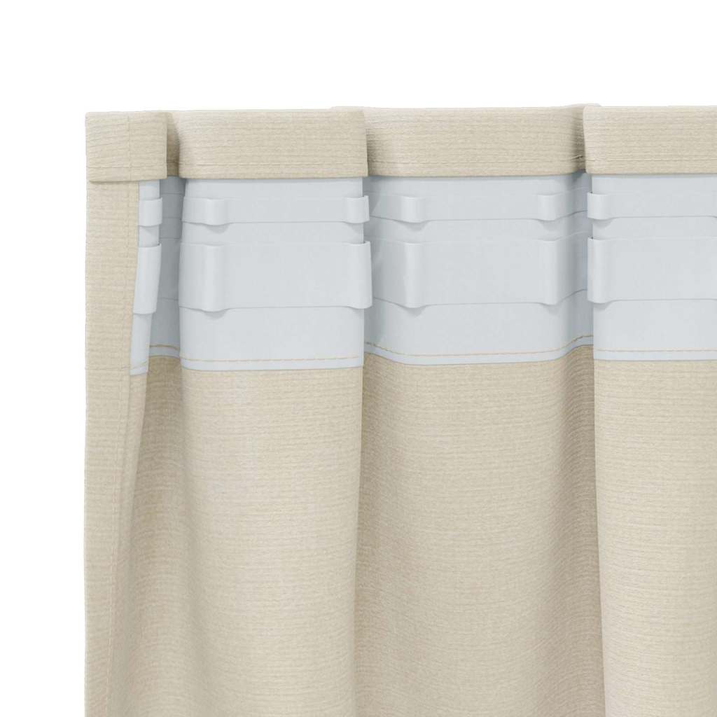 vidaXL Curtains 2 pcs Cream 140 x 245 cm Velvet 5