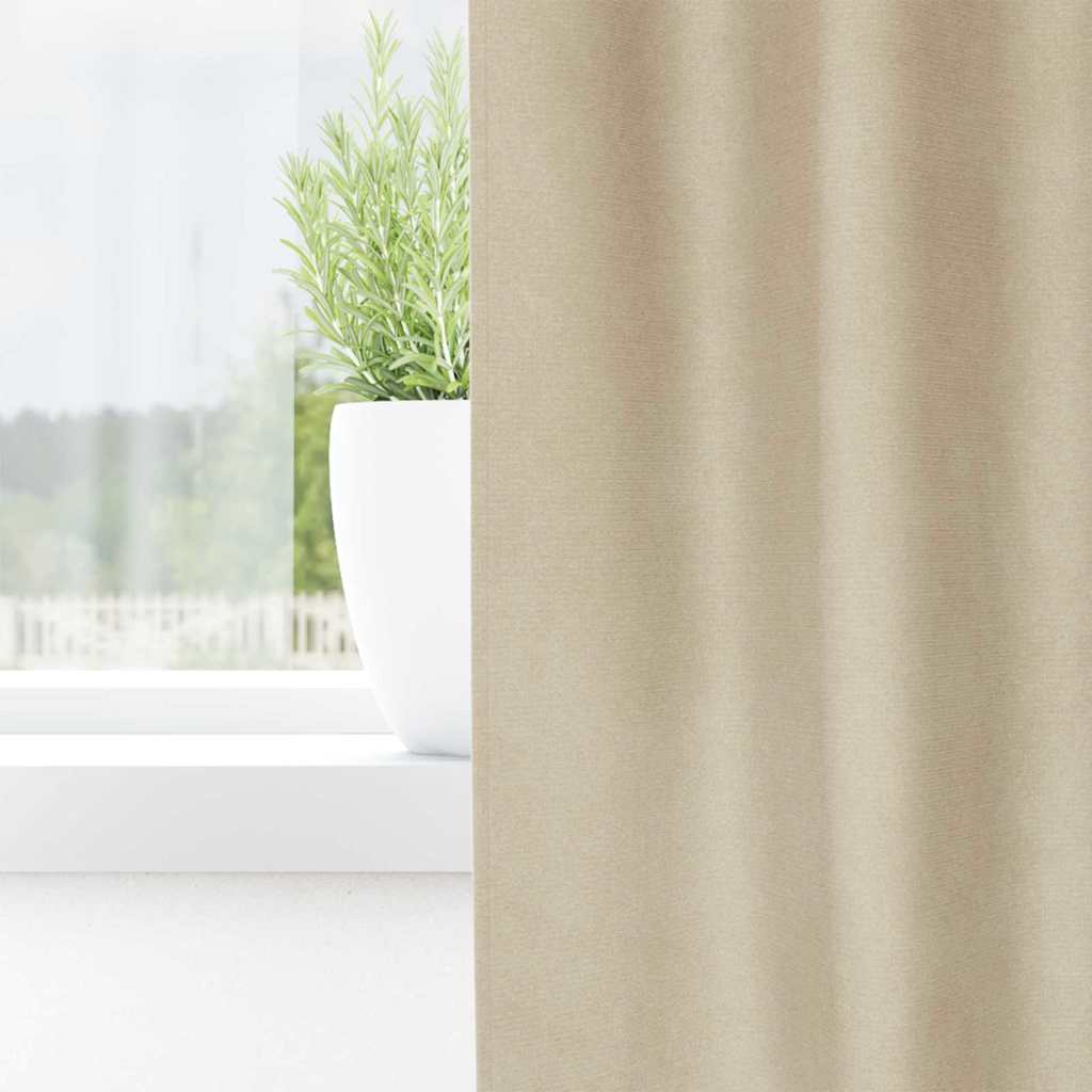 vidaXL Curtains 2 pcs Cream 140 x 140 cm Velvet 3