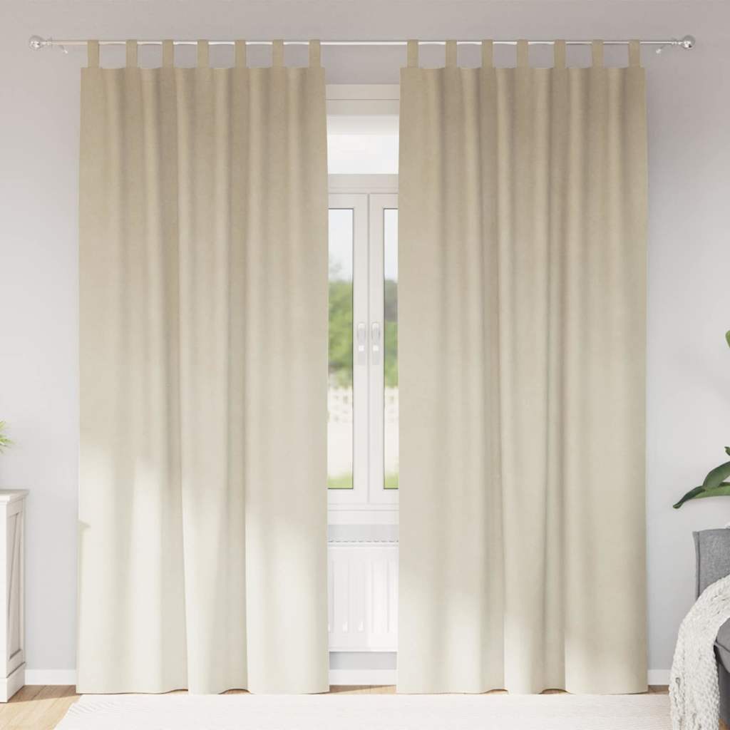 vidaXL Curtains 2 pcs Cream 140 x 225 cm Velvet 1