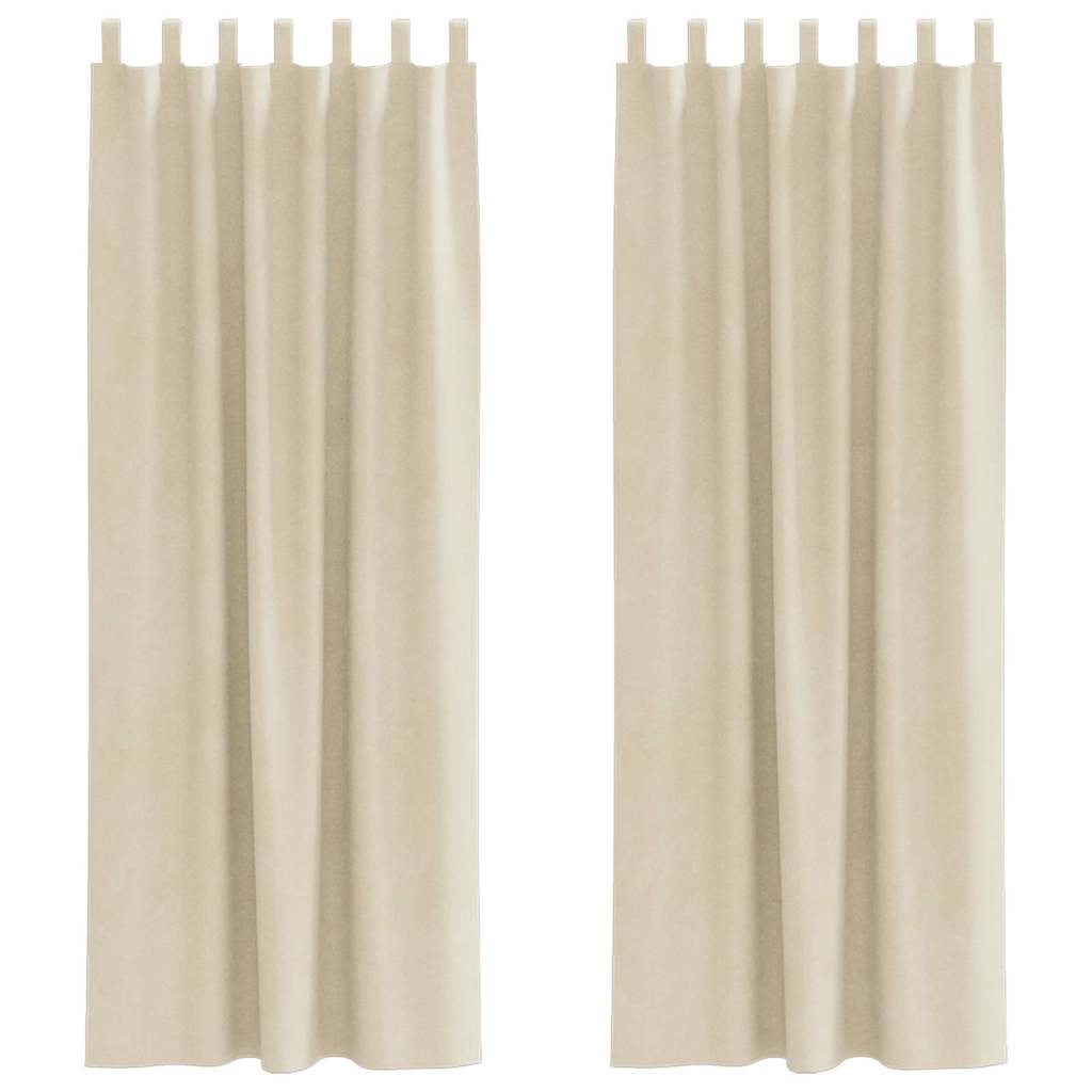 vidaXL Curtains 2 pcs Cream 140 x 225 cm Velvet 2