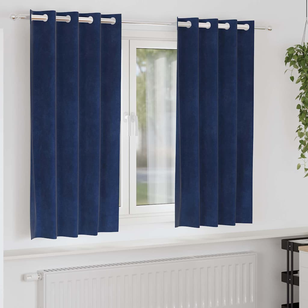 vidaXL Curtains 2 pcs Dark Blue 140 x 175 cm Velvet 1