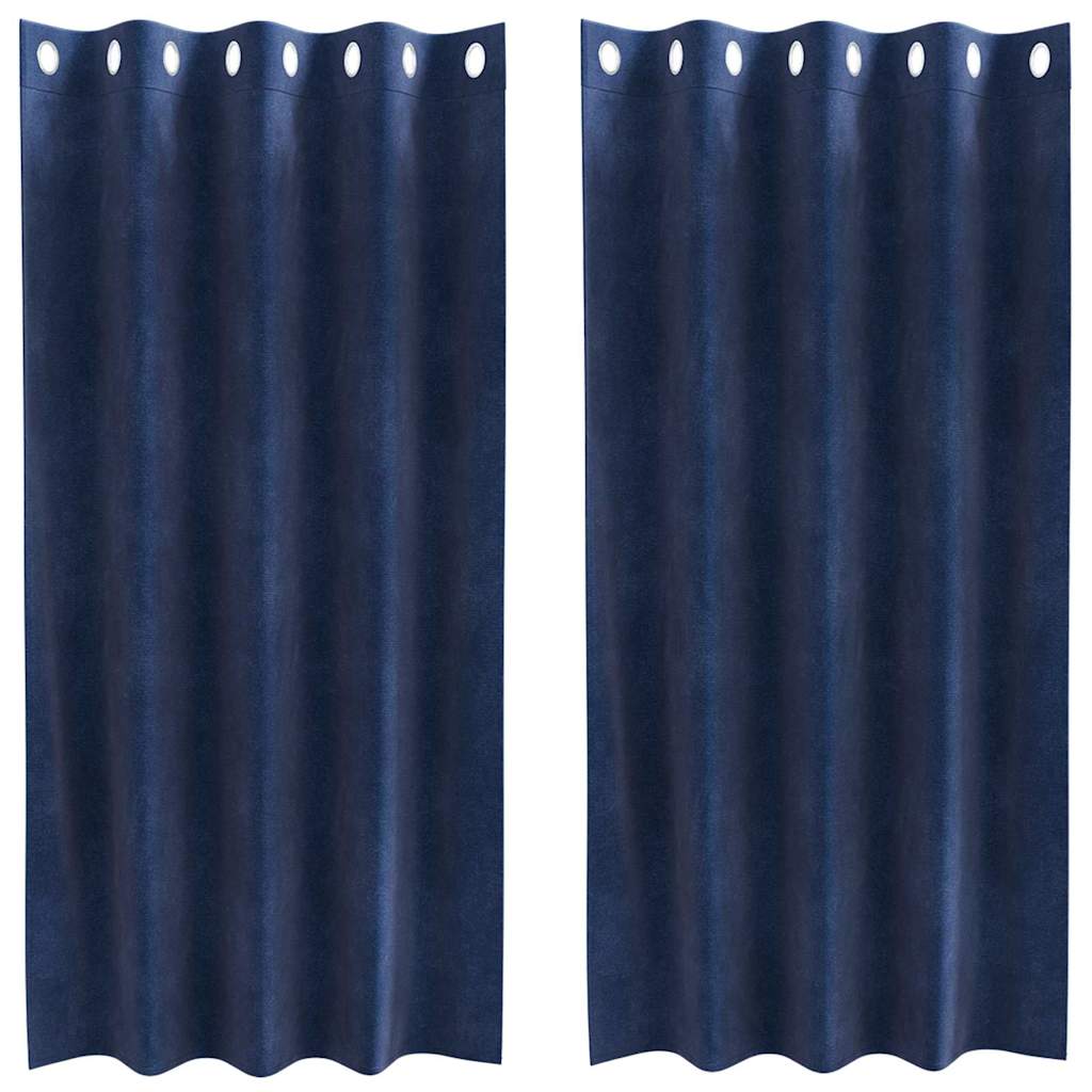 vidaXL Curtains 2 pcs Dark Blue 140 x 175 cm Velvet 2