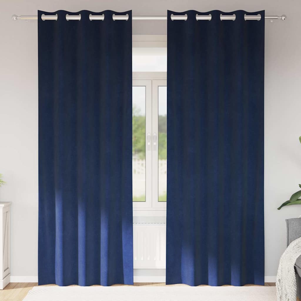 vidaXL Curtains 2 pcs Dark Blue 140 x 245 cm Velvet 1