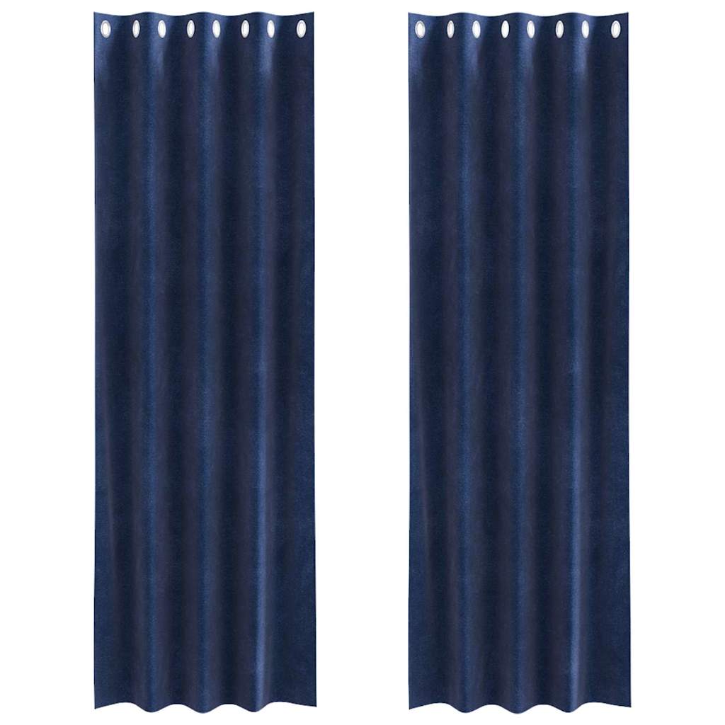 vidaXL Curtains 2 pcs Dark Blue 140 x 245 cm Velvet 2