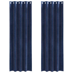 vidaXL Curtains 2 pcs Dark Blue 140 x 245 cm Velvet 2