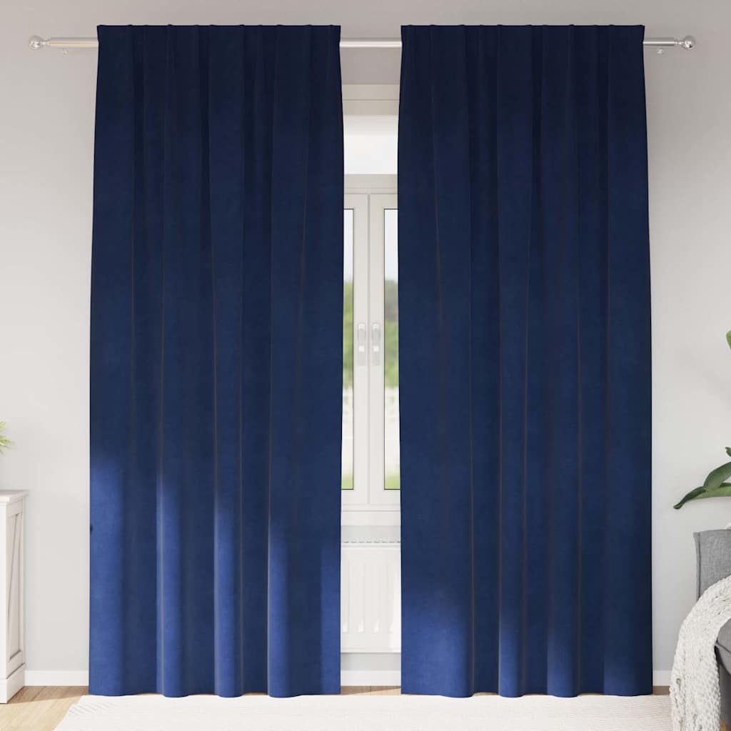 vidaXL Curtains 2 pcs Dark Blue 140 x 245 cm Velvet 1