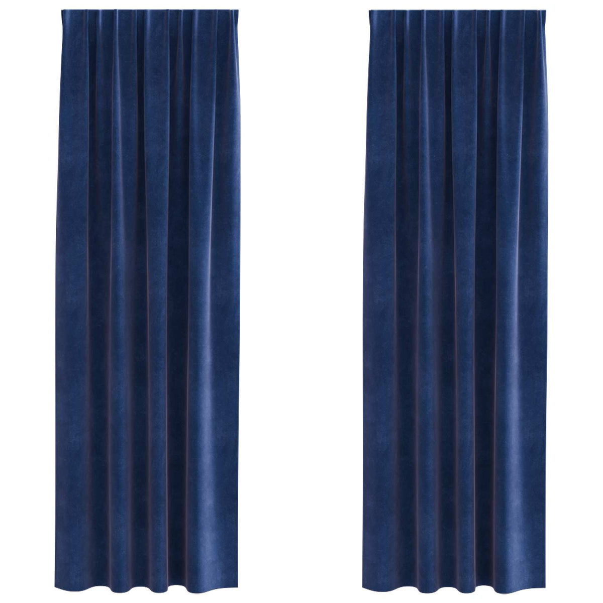 Curtains 2 pcs Velvet with sewn-in tape 140 x 260 cm Dark blue