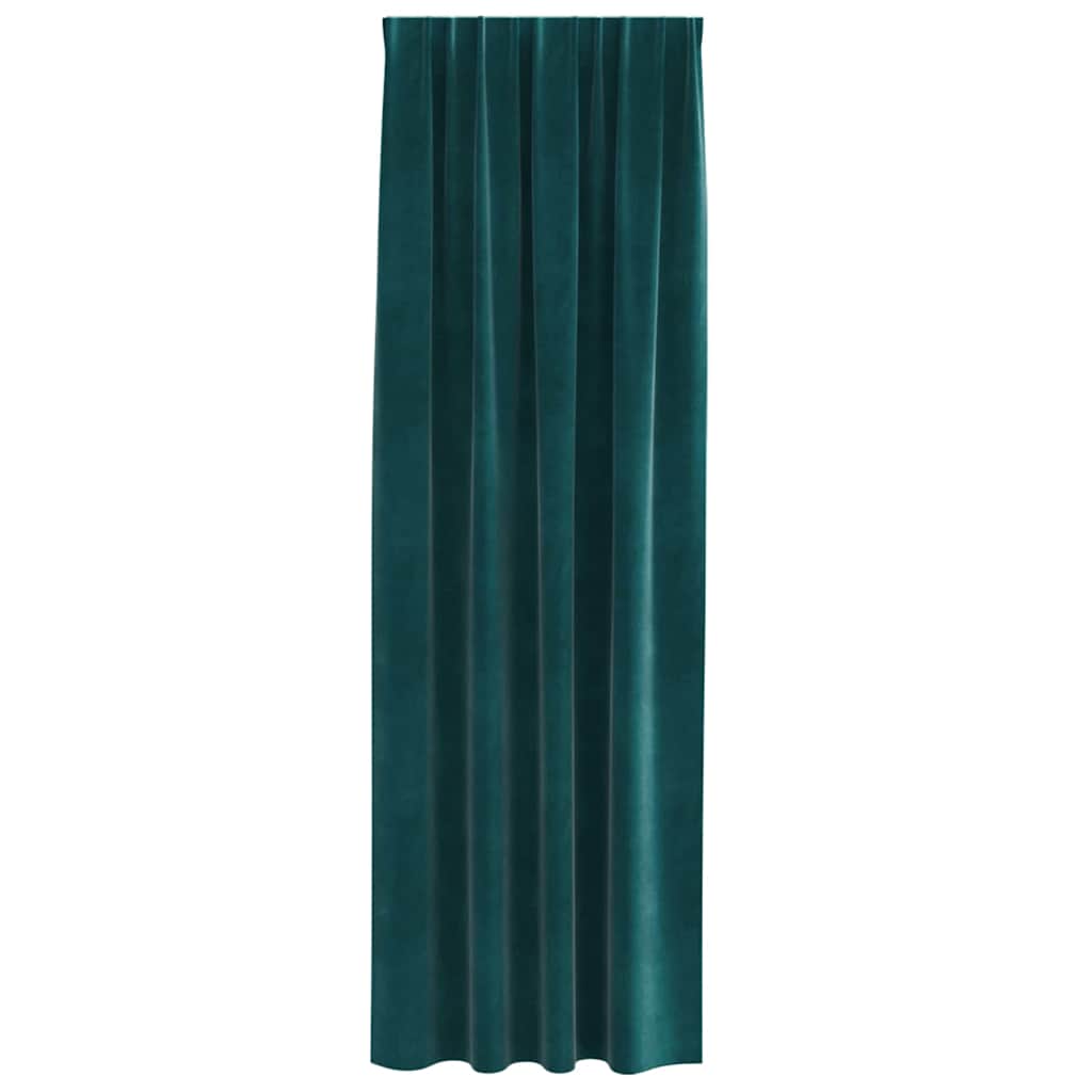 vidaXL Curtains 2 pcs Dark Green 140 x 225 cm Velvet 4