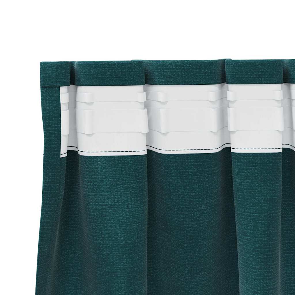 vidaXL Curtains 2 pcs Dark Green 140 x 245 cm Velvet 5