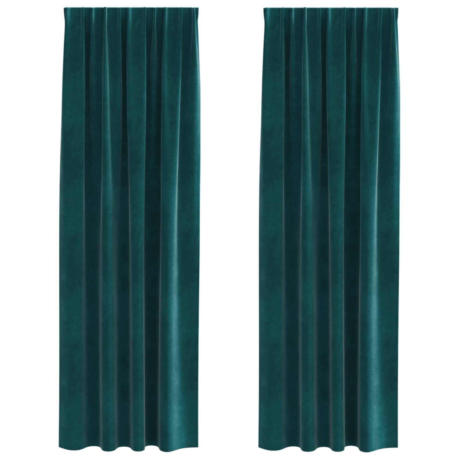 vidaXL Curtains 2 pcs Dark Green 140 x 260 cm Velvet 2