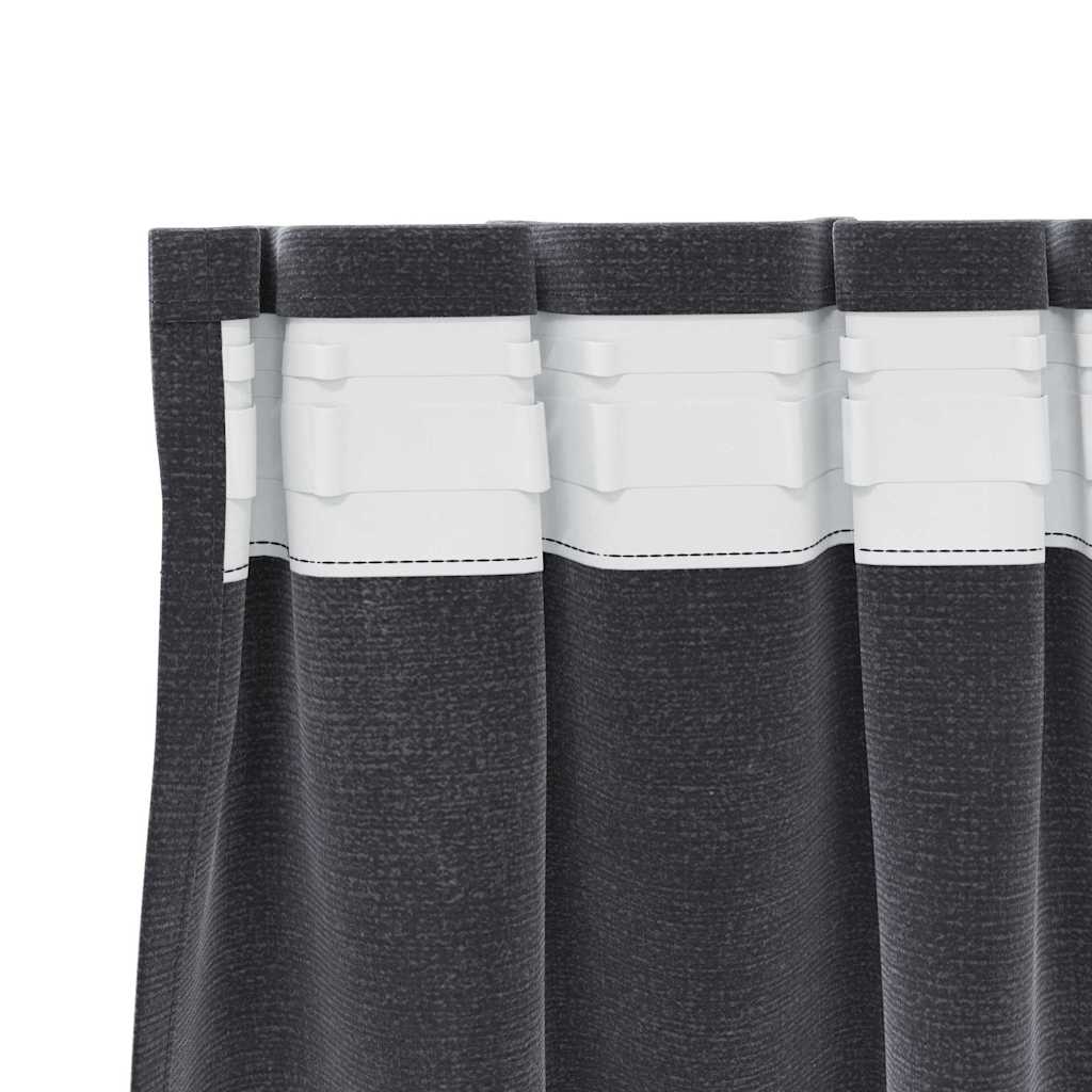 vidaXL Curtains 2 pcs Dark Grey 140 x 245 cm Velvet 5