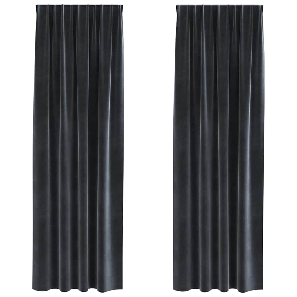 vidaXL Curtains 2 pcs Dark Grey 140 x 245 cm Velvet 2