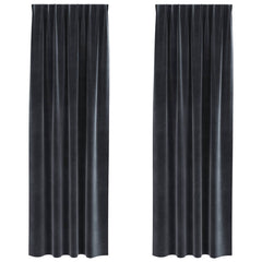 vidaXL Curtains 2 pcs Dark Grey 140 x 260 cm Velvet 2