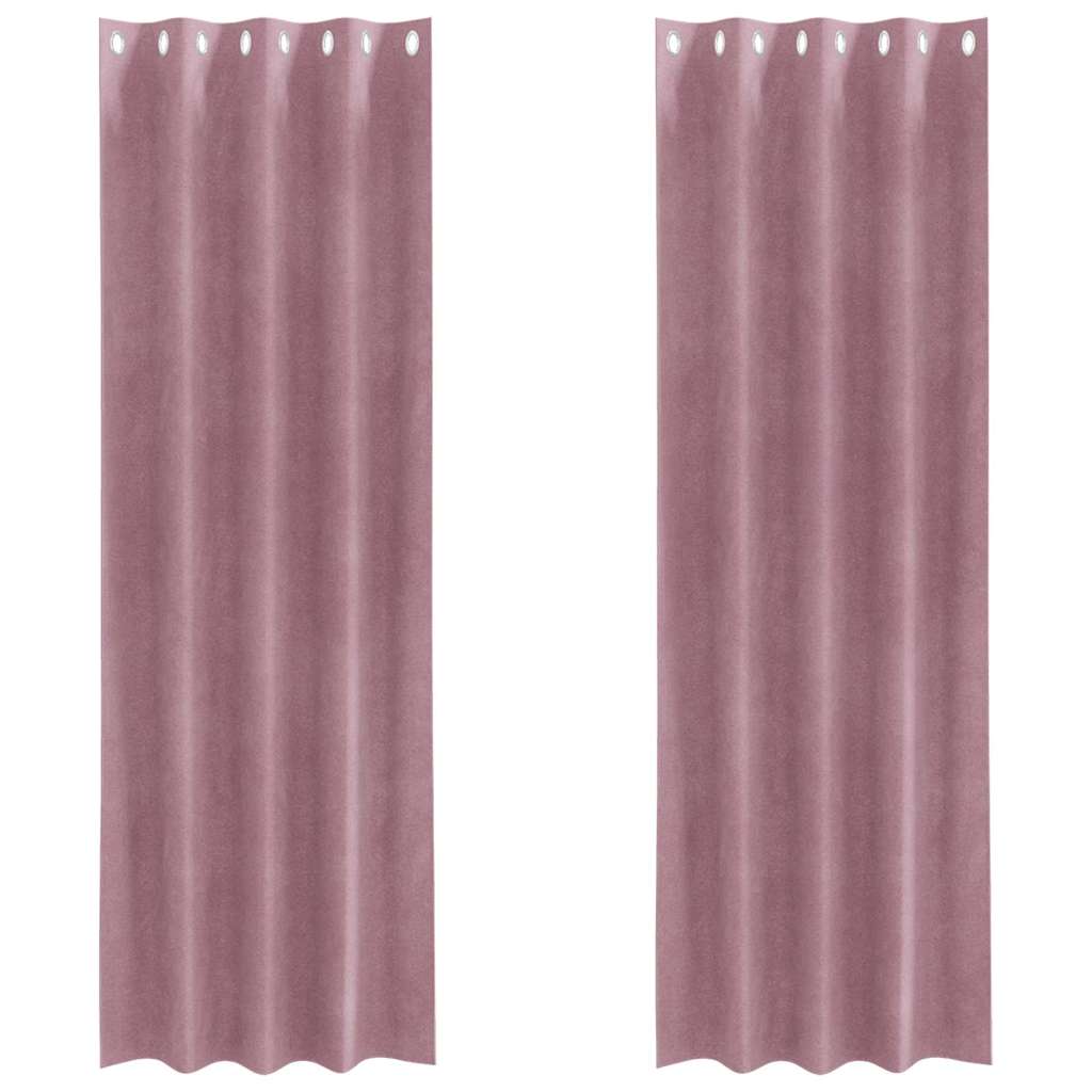 vidaXL Curtains 2 pcs Dark Pink 140 x 245 cm Velvet 2