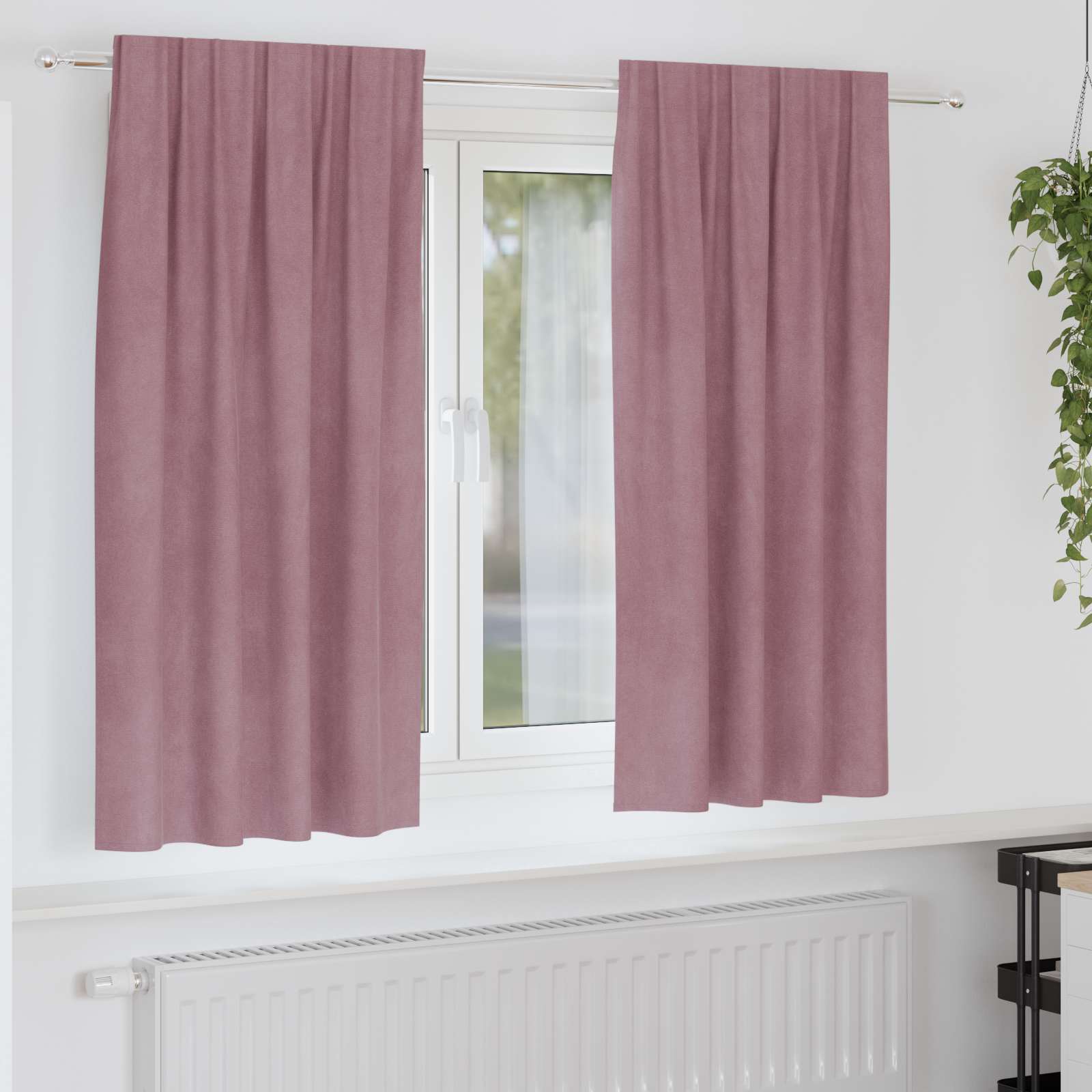 vidaXL Curtains 2 pcs Dark Pink 140 x 175 cm Velvet 1