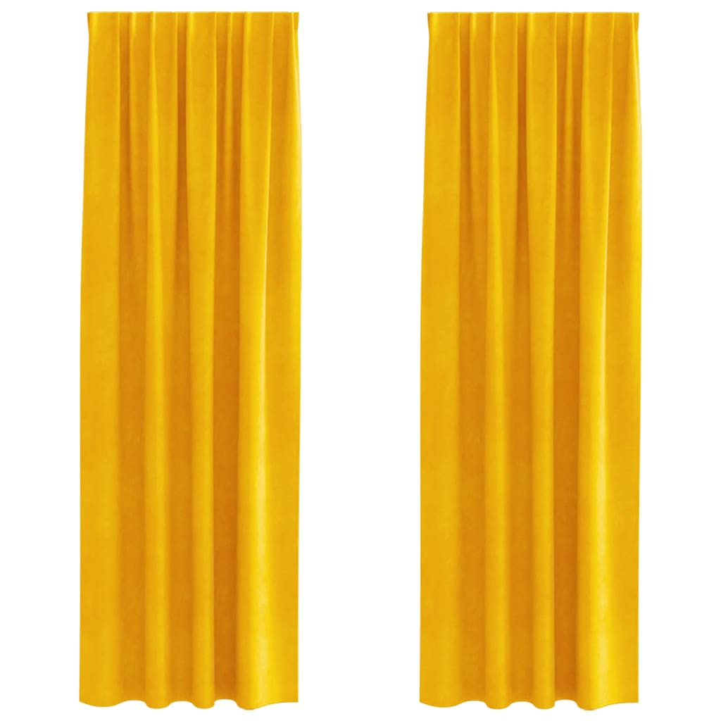 vidaXL Curtains 2 pcs Mustard Yellow 140 x 245 cm Velvet 2