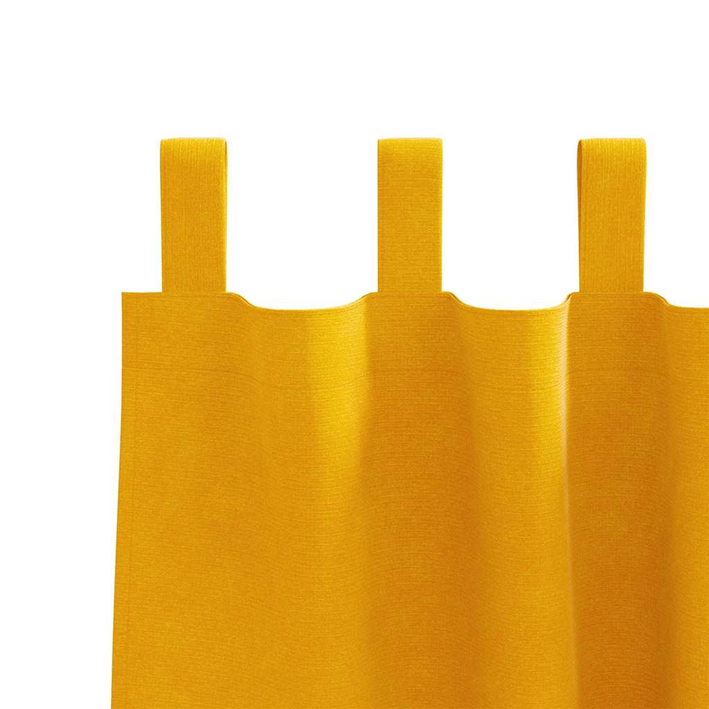 vidaXL Curtains 2 pcs Mustard Yellow 140 x 260 cm Velvet 5