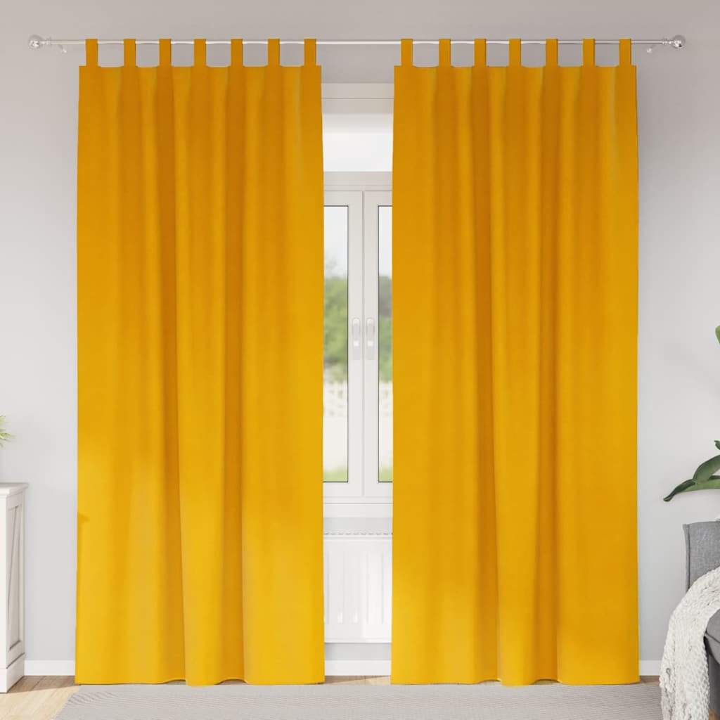 vidaXL Curtains 2 pcs Mustard Yellow 140 x 260 cm Velvet 1