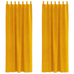 vidaXL Curtains 2 pcs Mustard Yellow 140 x 260 cm Velvet 2