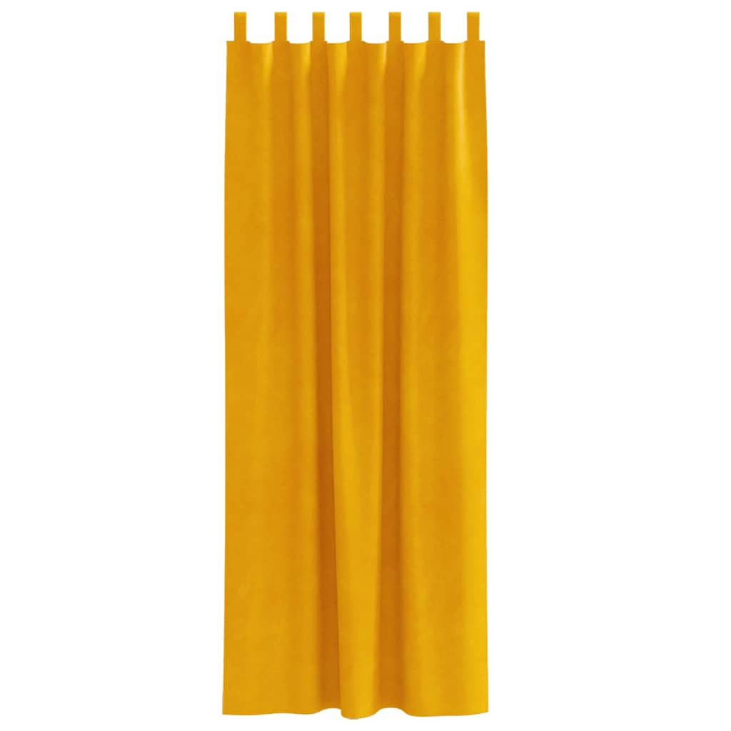 vidaXL Curtains 2 pcs Mustard Yellow 140 x 260 cm Velvet 4