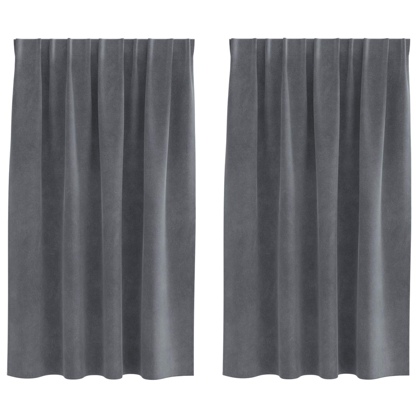 vidaXL Curtains 2 pcs Light Grey 140 x 140 cm Velvet 2
