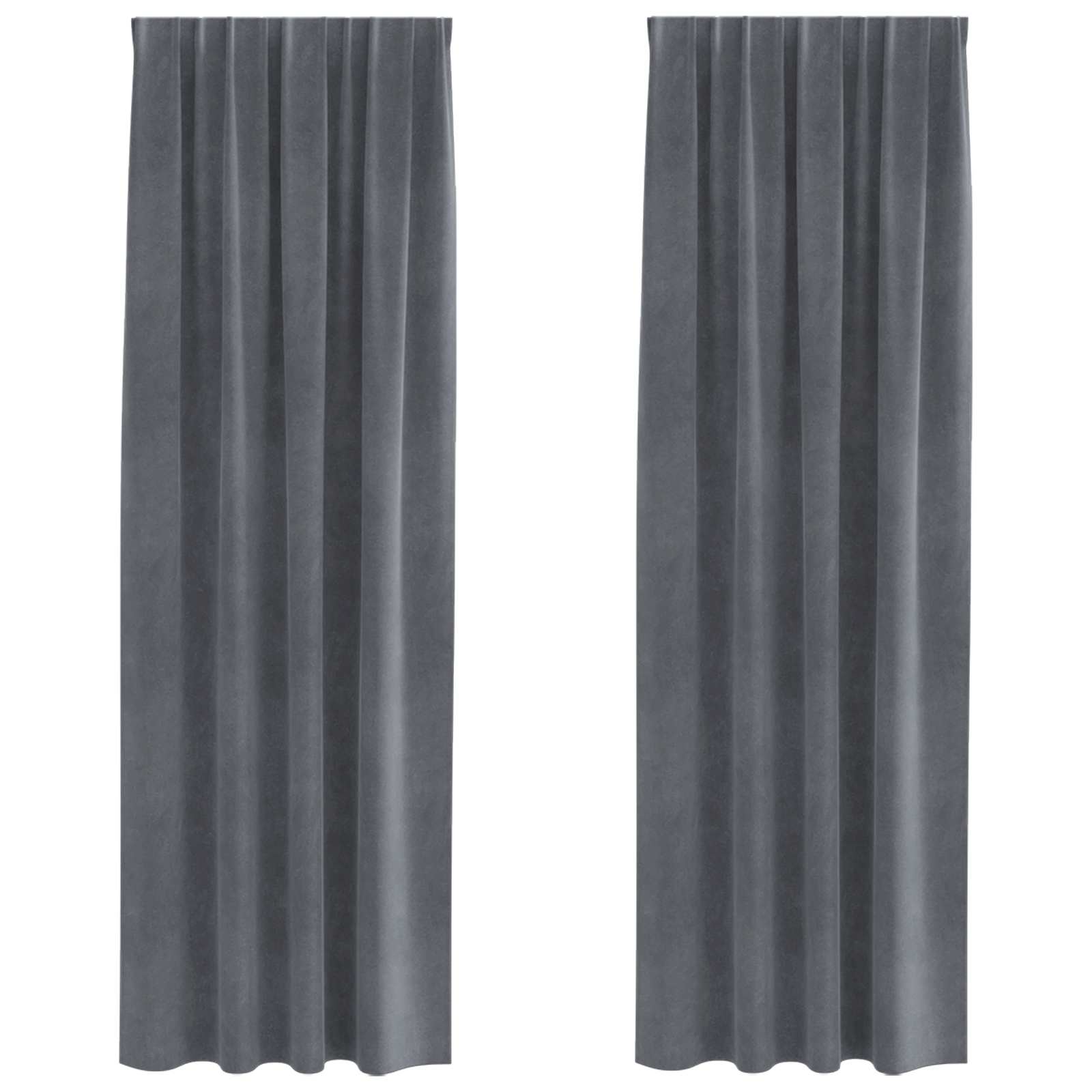 vidaXL Curtains 2 pcs Light Grey 140 x 260 cm Velvet 2