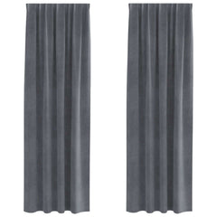 vidaXL Curtains 2 pcs Light Grey 140 x 260 cm Velvet 2