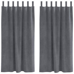 vidaXL Curtains 2 pcs Light Grey 140 x 175 cm Velvet 2