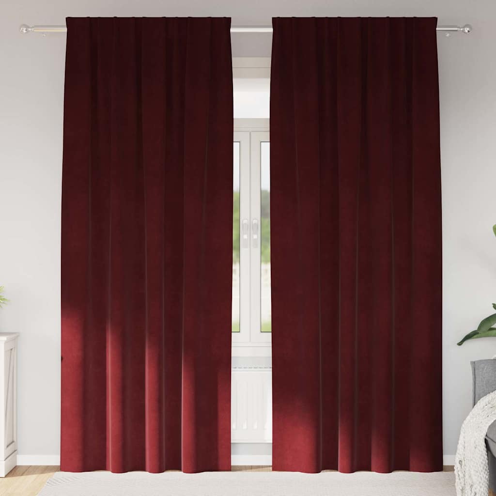 vidaXL Curtains 2 pcs Wine Red 140 x 225 cm Velvet 1