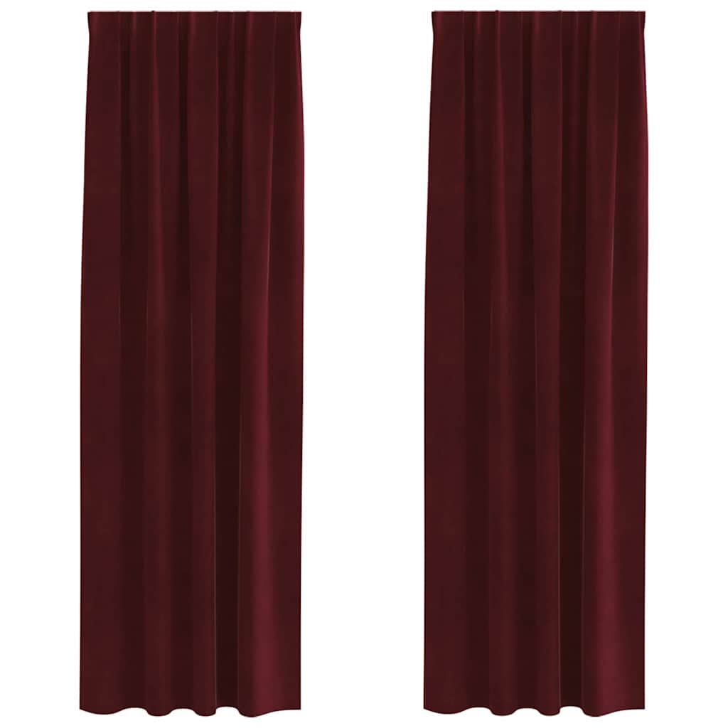 vidaXL Curtains 2 pcs Wine Red 140 x 225 cm Velvet 2