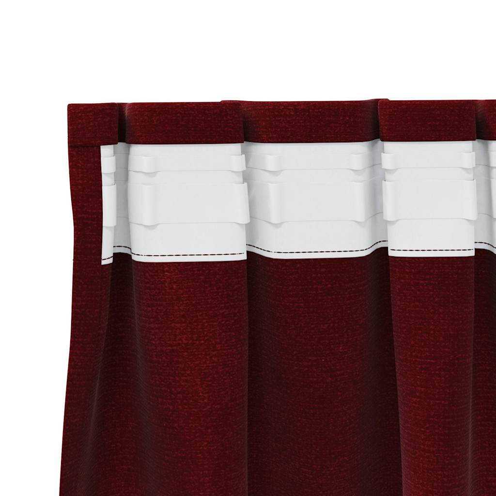 vidaXL Curtains 2 pcs Wine Red 140 x 245 cm Velvet 5