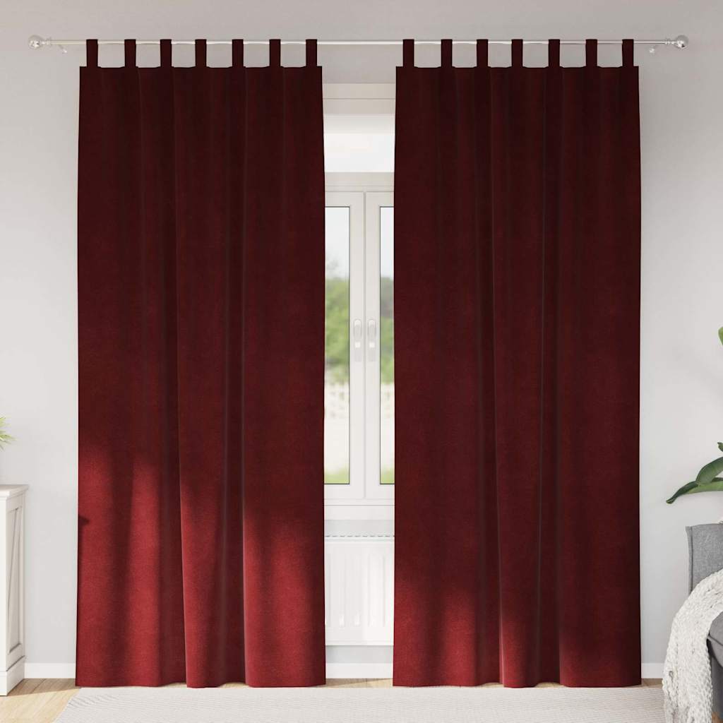 vidaXL Curtains 2 pcs Wine Red 140 x 260 cm Velvet 1