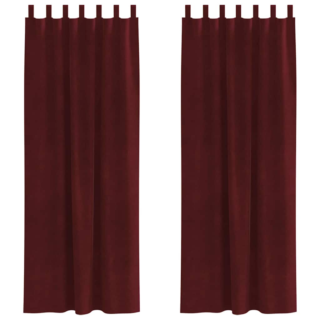 vidaXL Curtains 2 pcs Wine Red 140 x 260 cm Velvet 2
